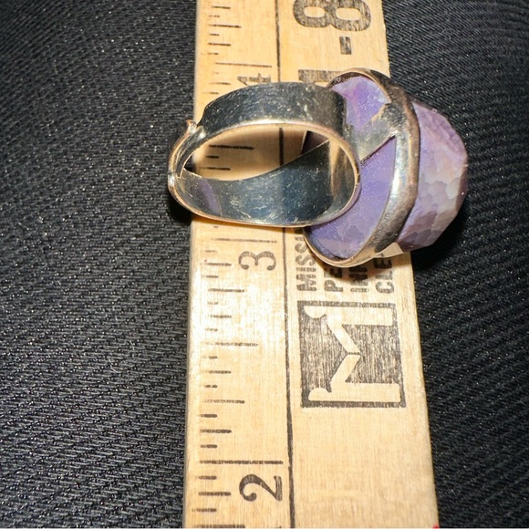 Opalized wood or dinosaur bone adjustable ring - Picture 11 of 11